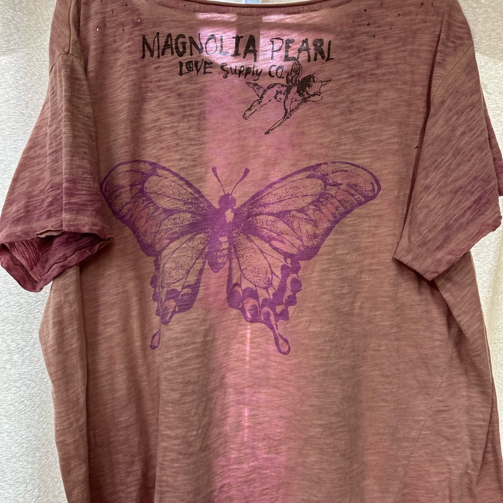 Magnolia Pearl Pink and Purple Butterfly Tee - Picture 3 of 4